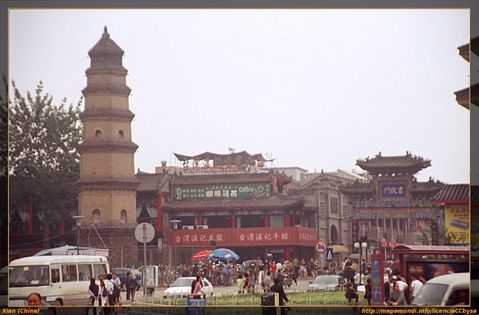 Calle de los cafés en Xian.